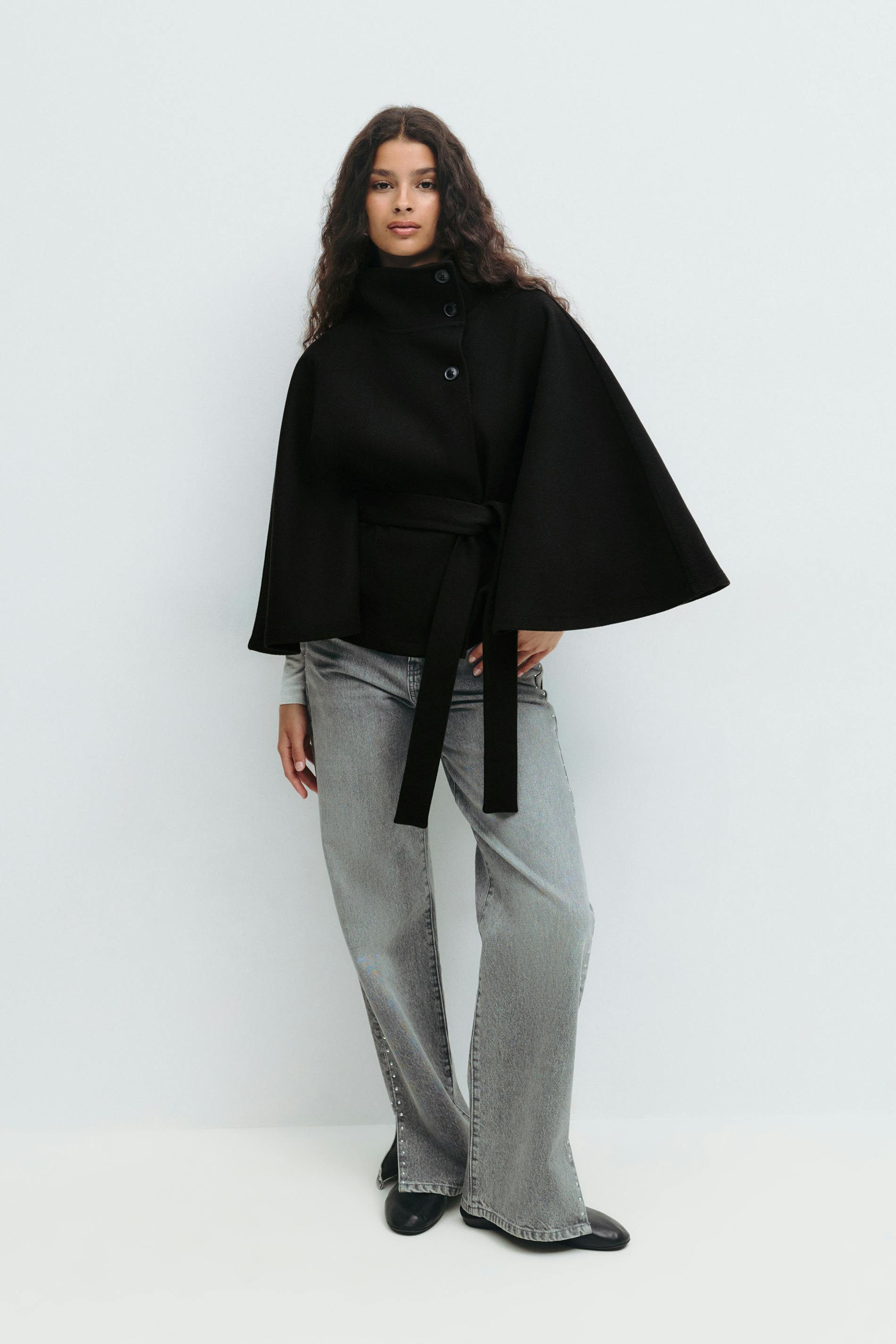Manteau Cape avec Ceinture