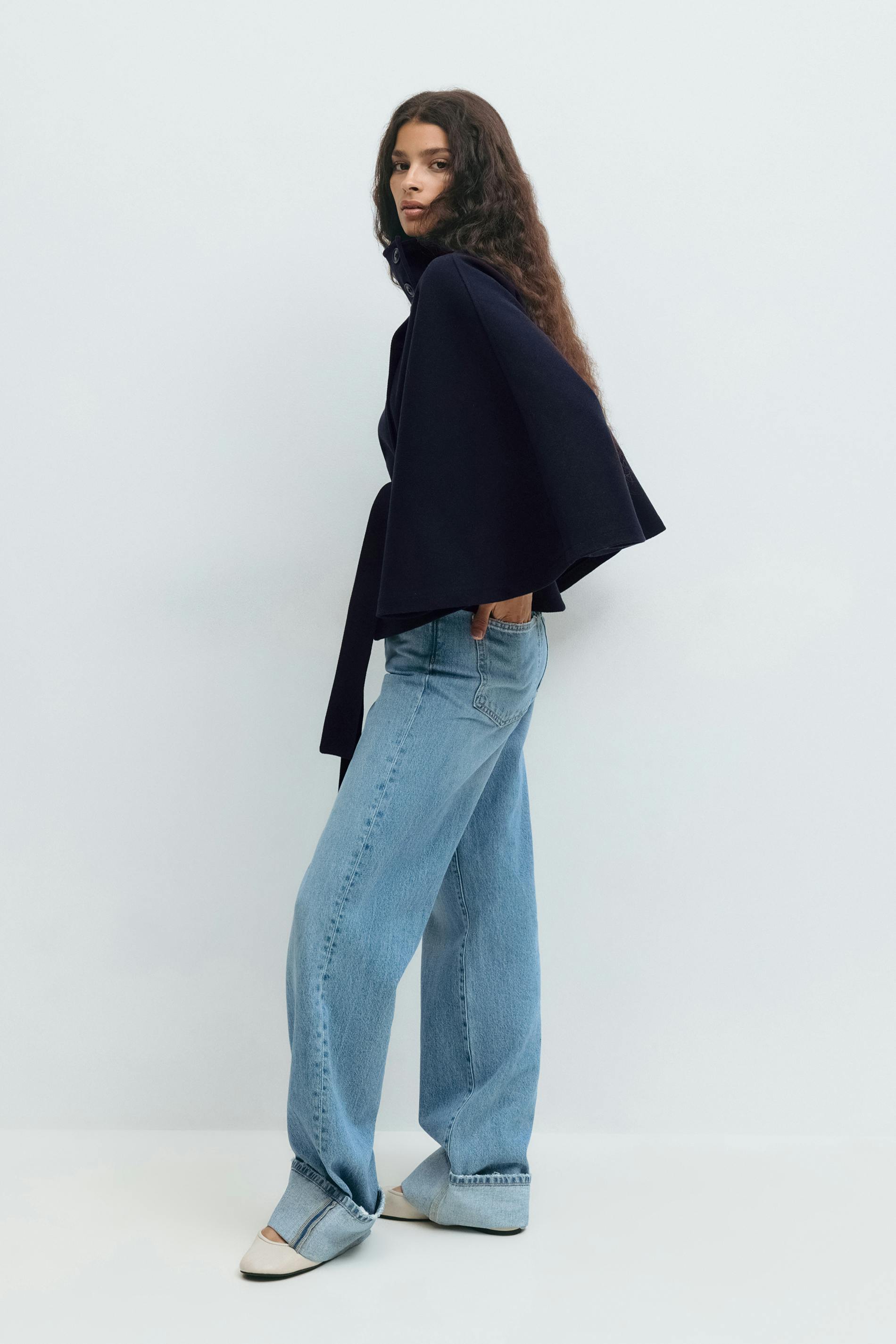 Manteau Cape avec Ceinture